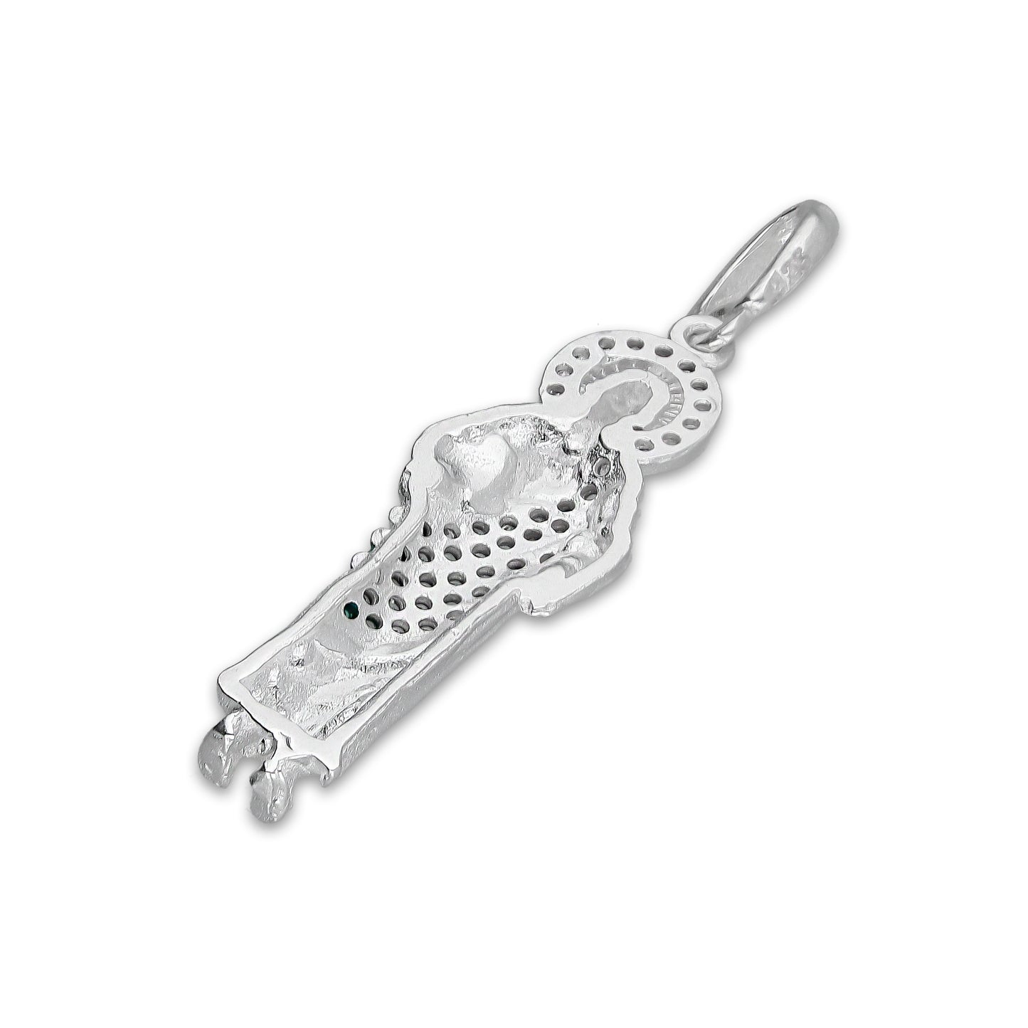 LPDJ303 Dije San Judas Manto Verde Medallón Amarillo 1.1 cm x 3.8 cm en Plata .925 5204963958