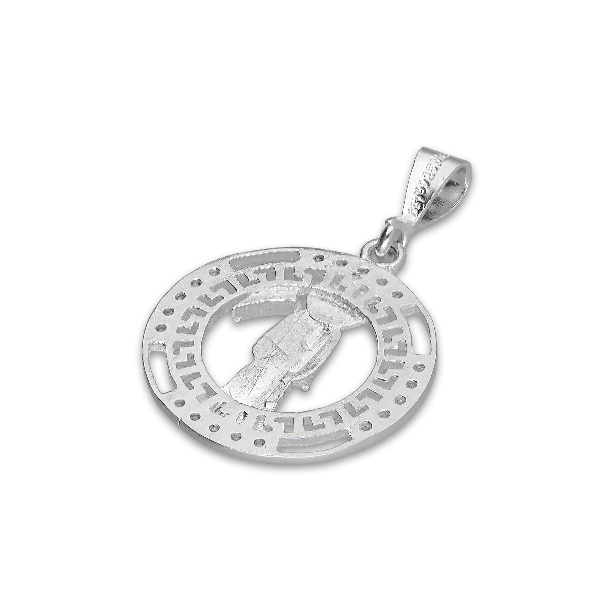 LPDJ304 Dije Medalla Santa Muerte Grecas 2.4 cm x 3.5 cm en Plata .925 5204999388
