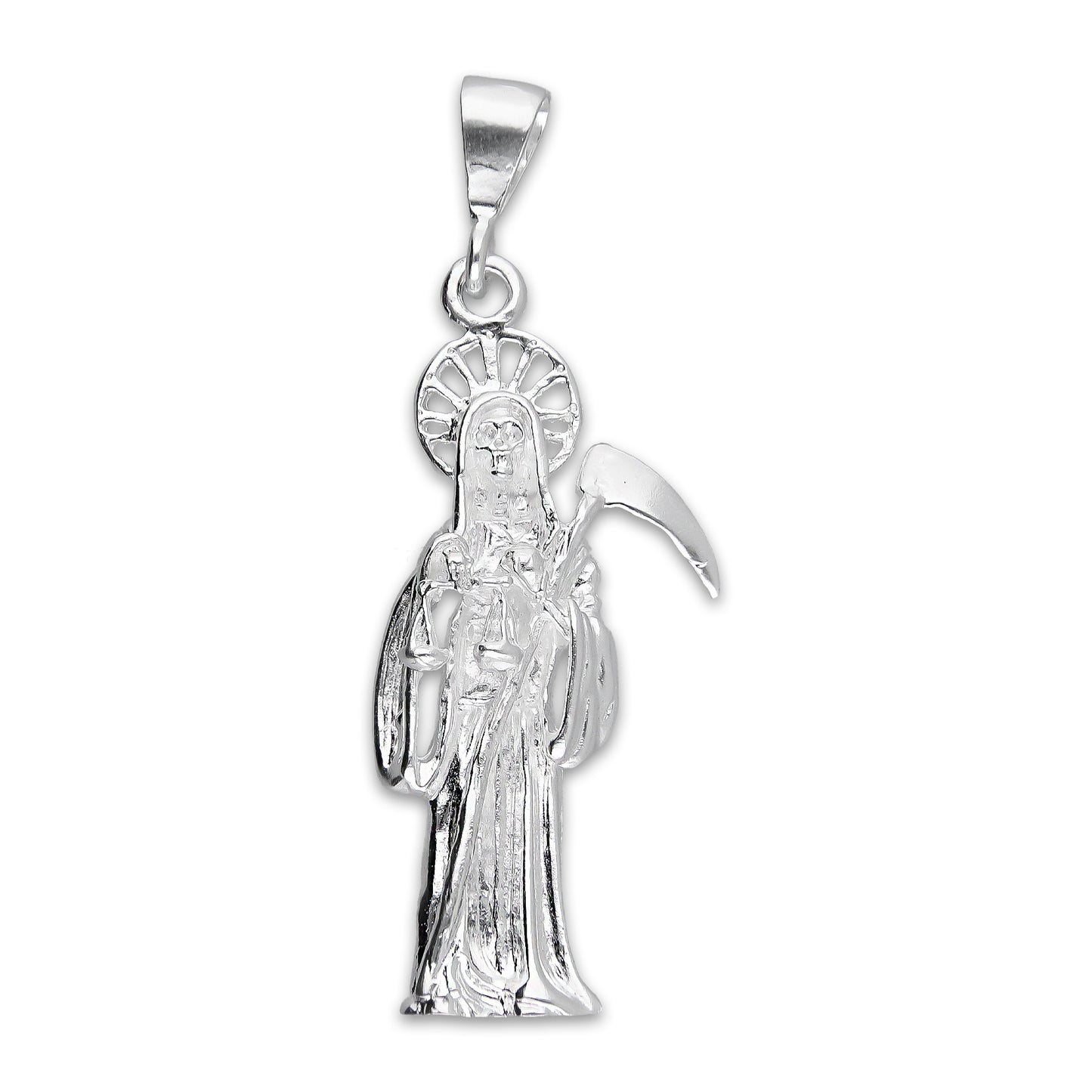 LPDJ305 Dije Santa Muerte Balanza 1.8 cm x 5 cm en Plata .925 5204999386
