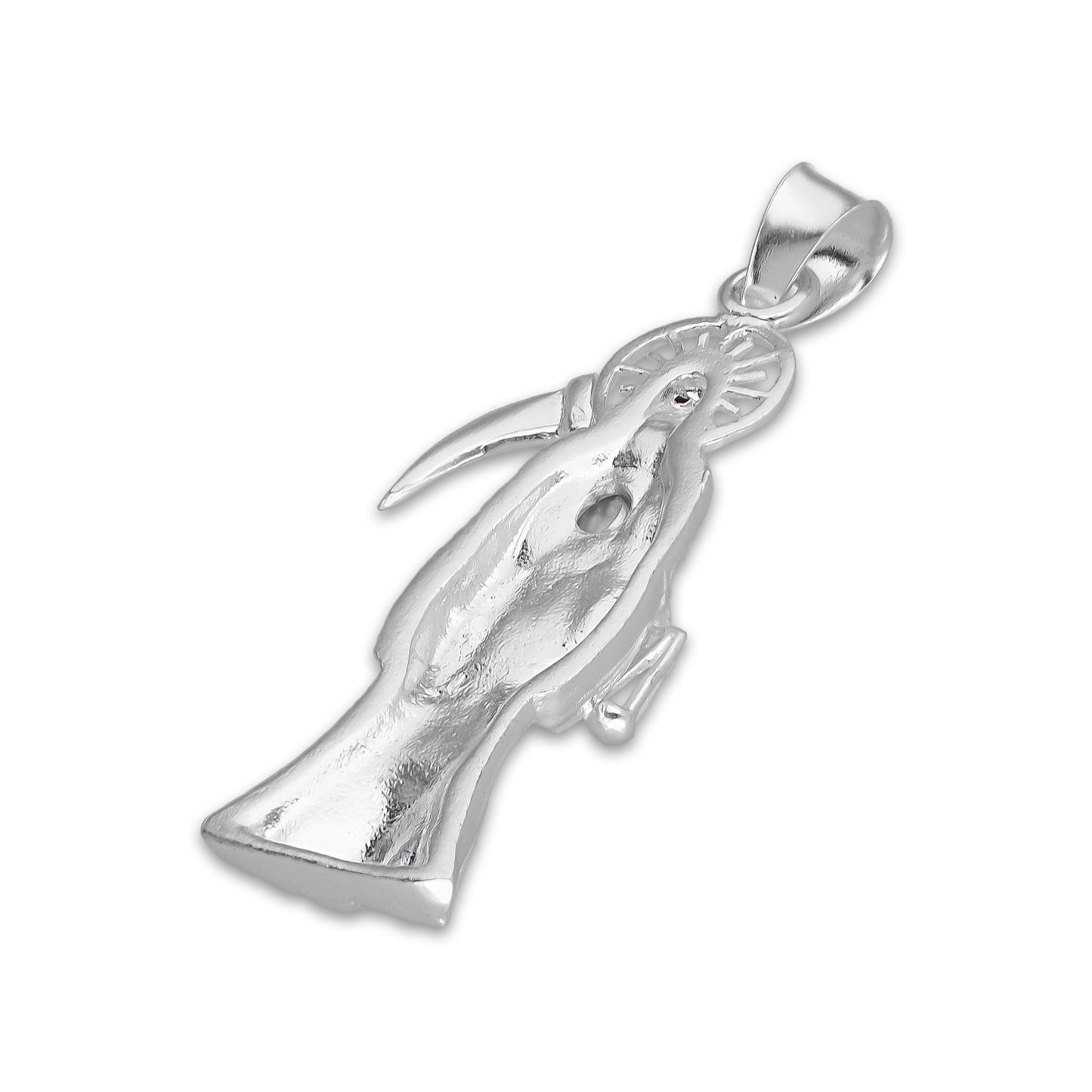 LPDJ306 Dije Santa Muerte Mundo Iris 2 cm x 5.7 cm en Plata .925 5204971558