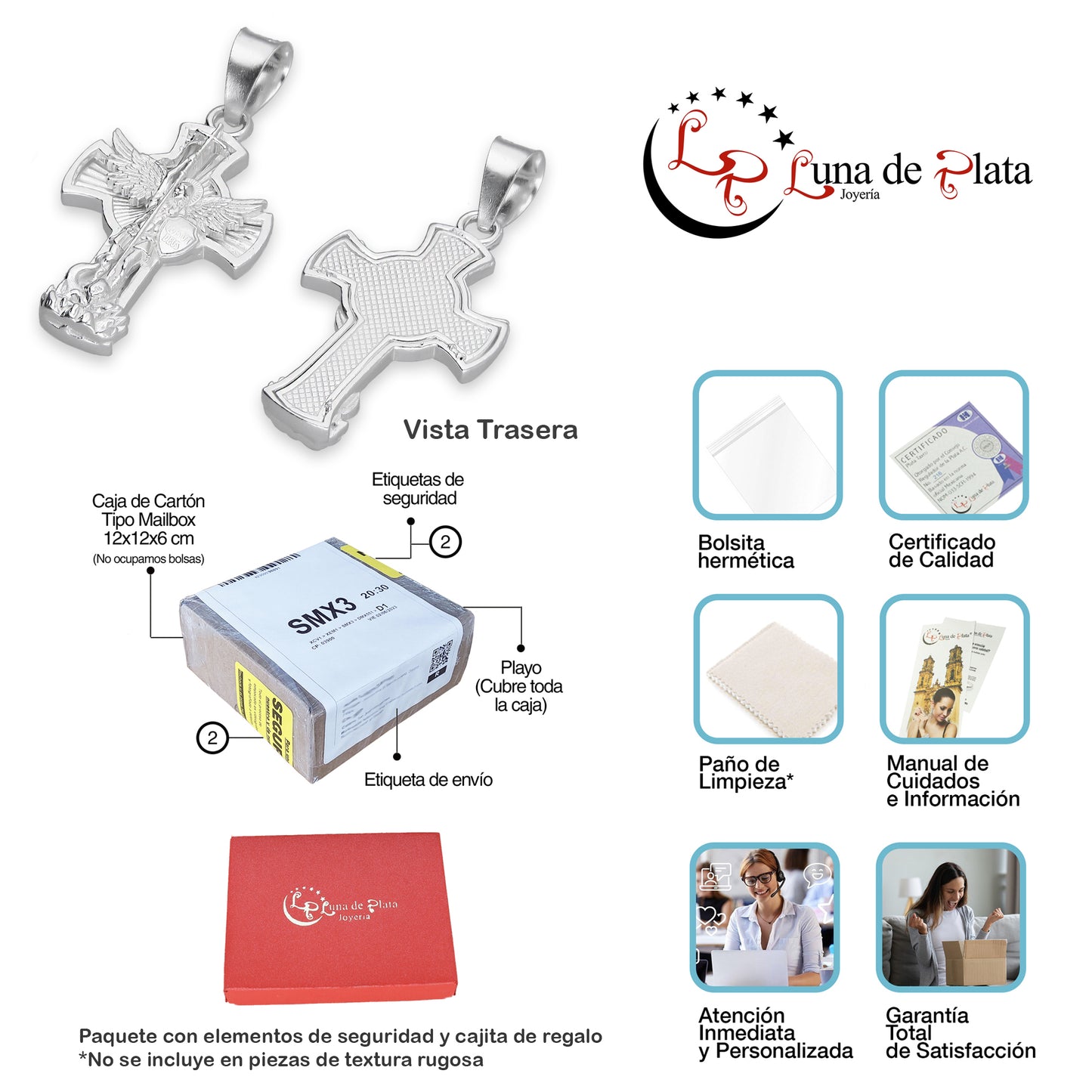 LPDJ307 Dije Cruz San Miguel Arcángel 2.2 cm x 4.3 cm en Plata .925 5204963960