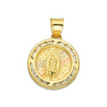 LPDJAU022 Dije Medalla Oro Sólido 10K Virgen Red Zirc Flor 1.6 cm x 2.2 cm -JC 5280700872