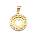 LPDJAU012 Dije Medalla Oro Sólido 10K Corazón Calado Liso con Zirconias 1.6 cm x 2.4 cm 5277311960