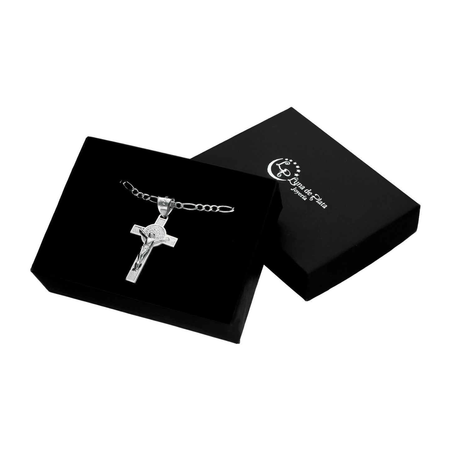 LPDP005 Dije Cruz Sn Benito 2 Vistas Ch + Cadena 60 cm Plata .925 1349472070