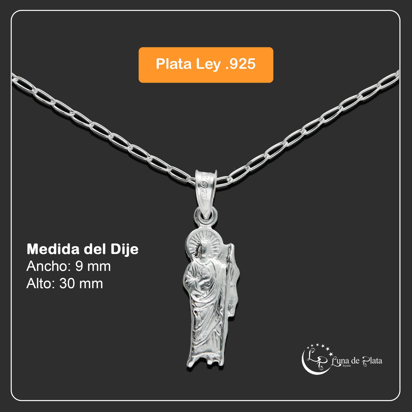 LPDP025 Dije San Judas Troquelado Chico + Cadena + Regalo Plata .925 Taxco Gro 1364477481