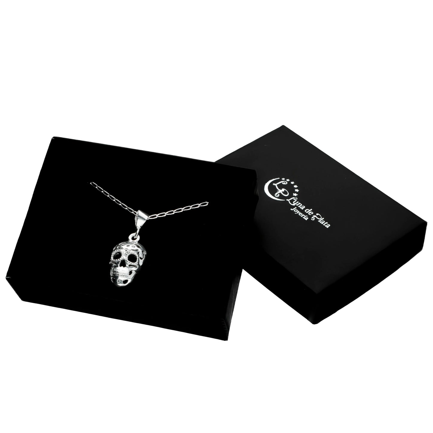 LPDP049 Dije Calavera AB + Cadena 45 cm Plata .925 Taxco Gro 1385789825