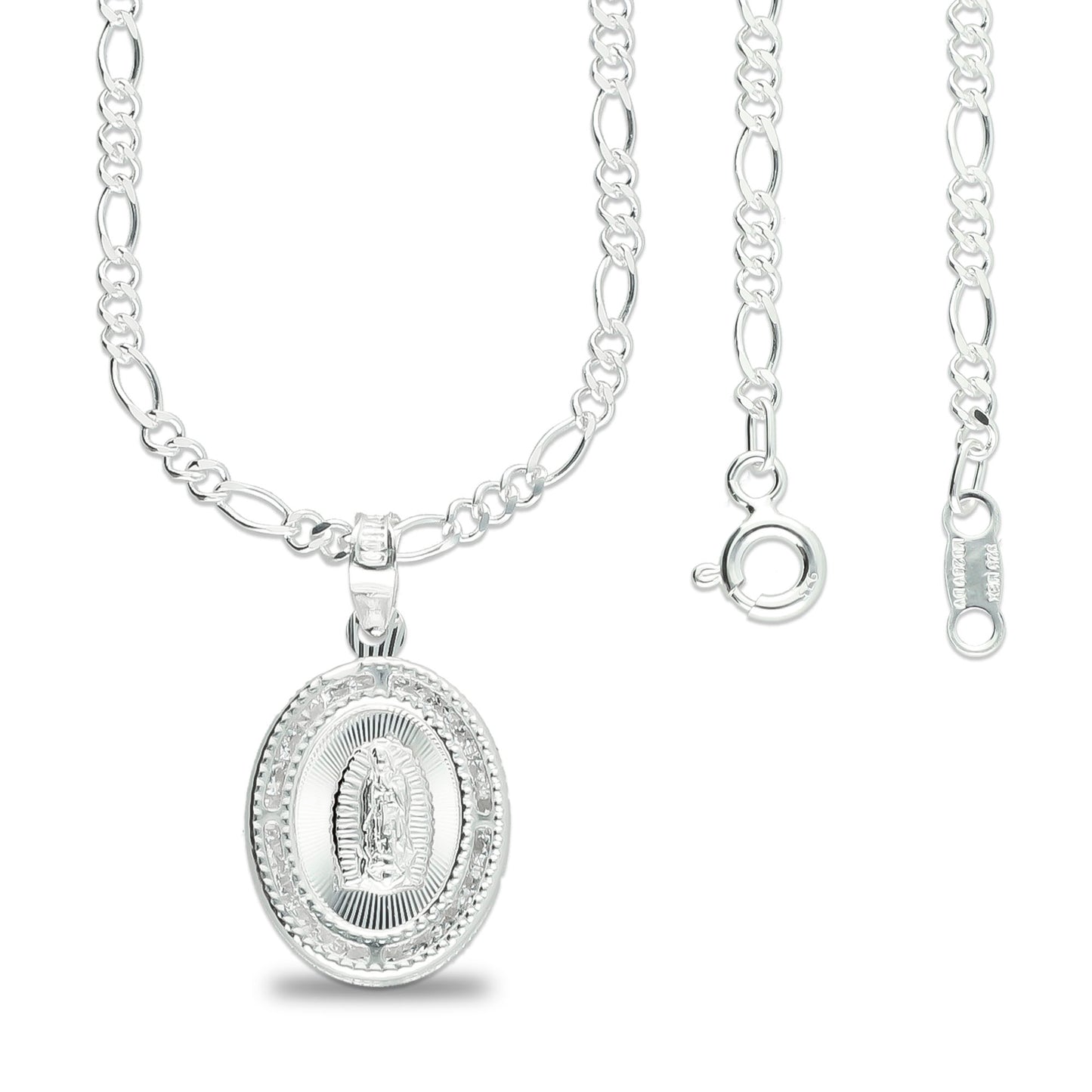 LPDP102 Cadena Con Medalla Virgen de Guadalupe Zirc En Plata .925 2637959200