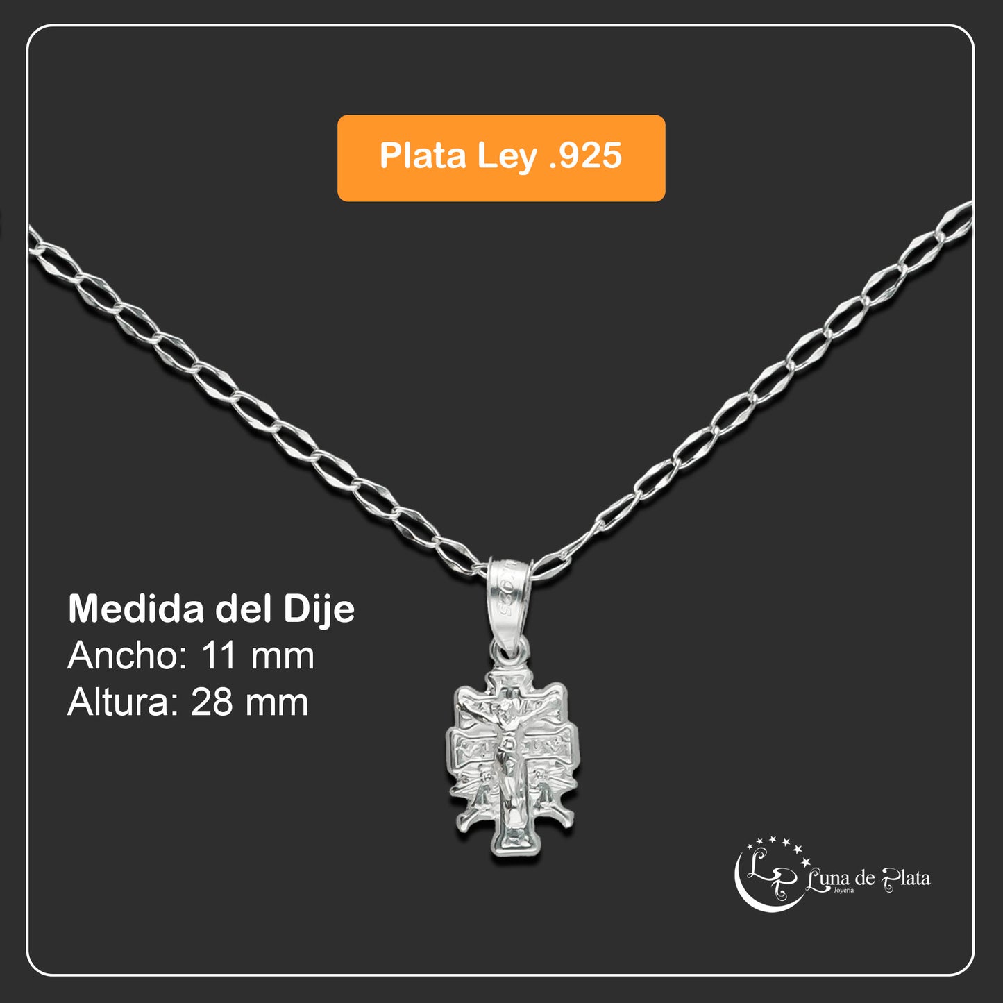 LPDP105 Dije Caravaca Micro + Cadena 40 cm Plata .925 Taxco Gro 3045611622