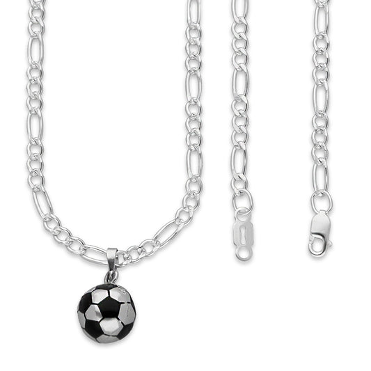 LPDP123 Dije Balon Futbol Chico + Cadena 45 en Plata .925 Taxco Gro 4432042174