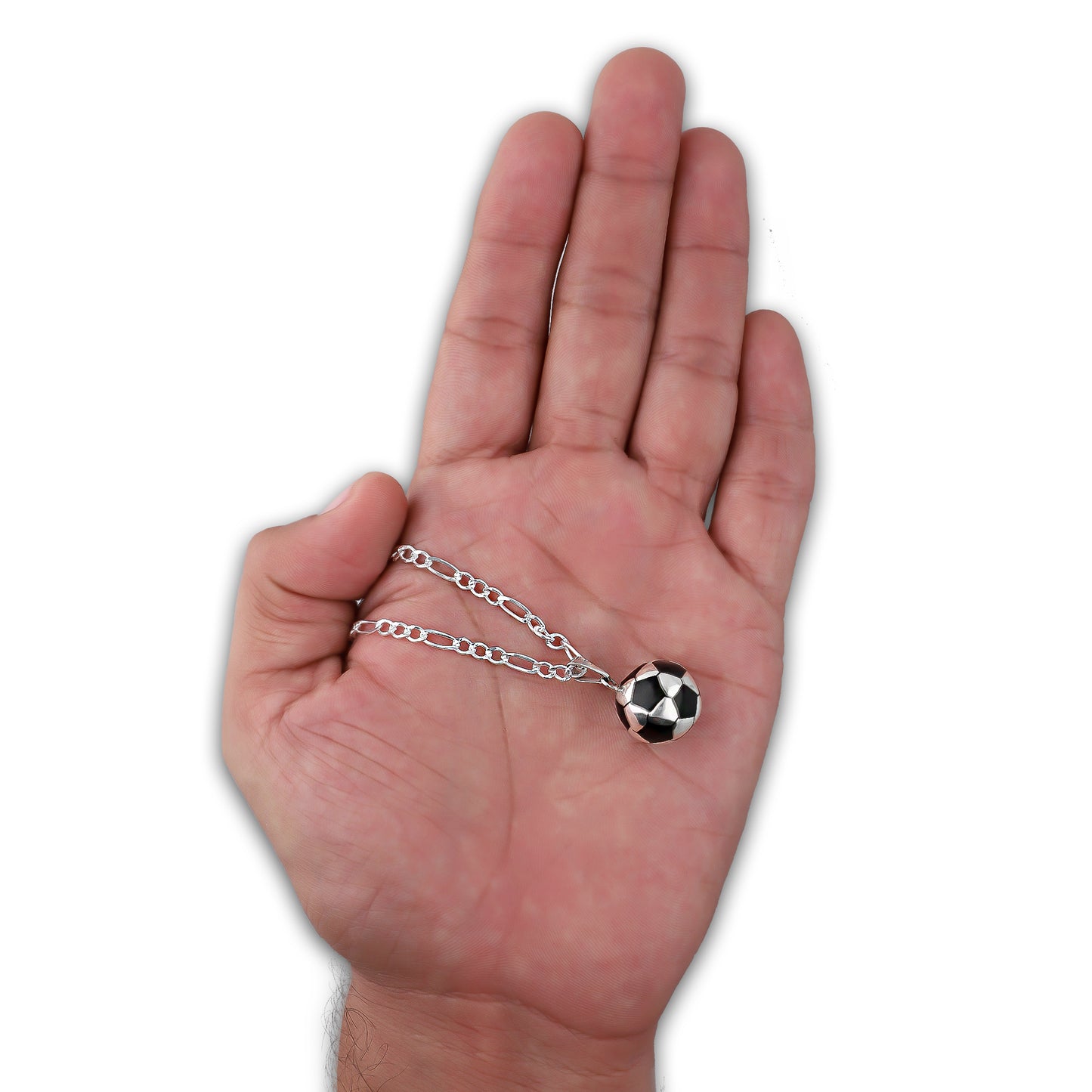 LPDP125 Dije Balon Futbol Grande + Cadena 60 en Plata .925 Taxco Gro 2591127815