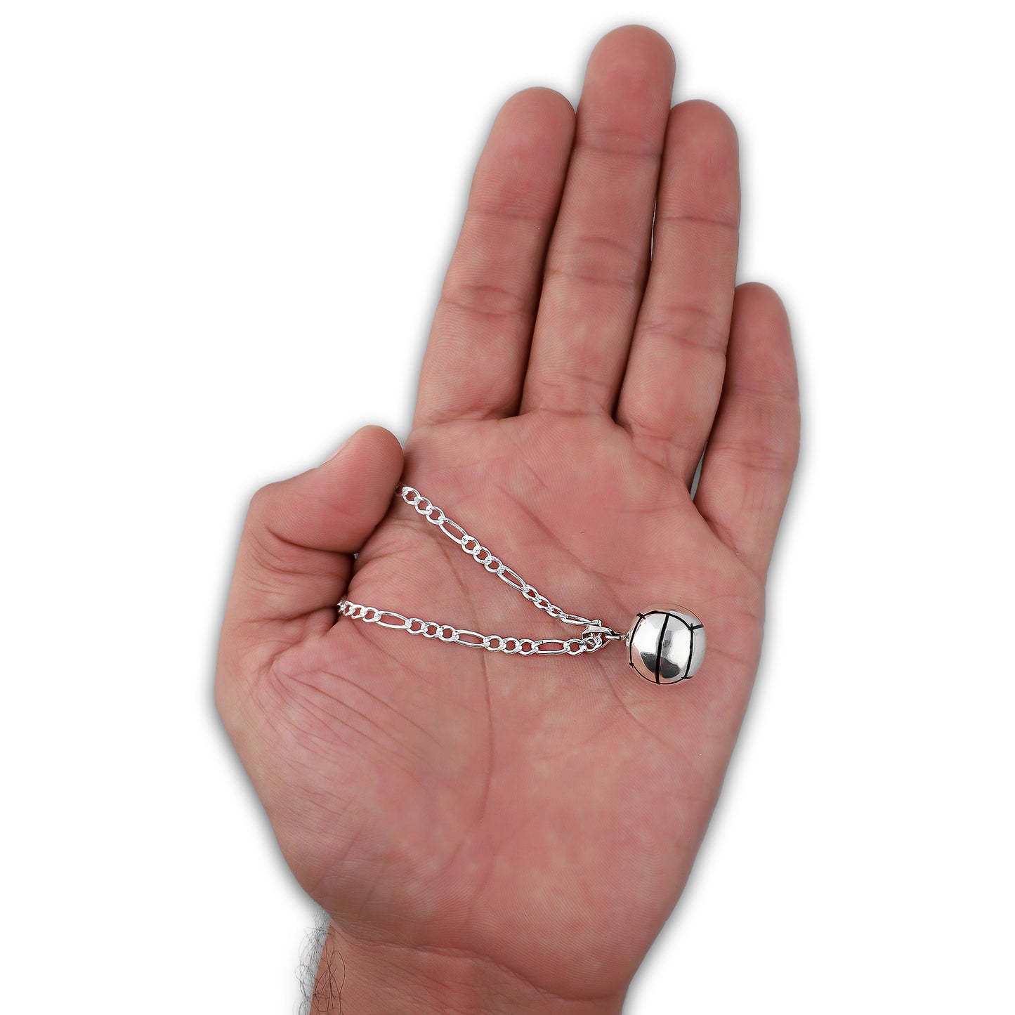 LPDP129 Dije Balon Voleibol + Cadena 60 en Plata .925 Taxco Gro 4432350704