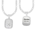 LPDP131 Cadena + Dije Medalla Virgen Rectangulo con Grabado Lasser Plata .925 2592716609