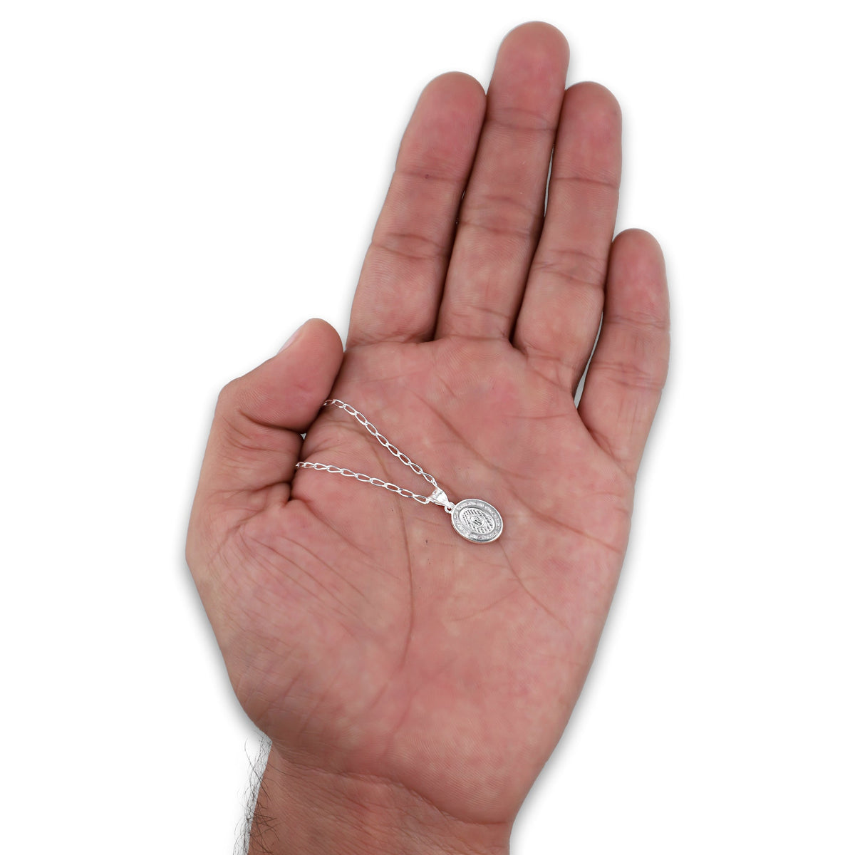 LPDP133 Cadena + Dije Medalla Virgen Oval Micro Plata .925 4440410434