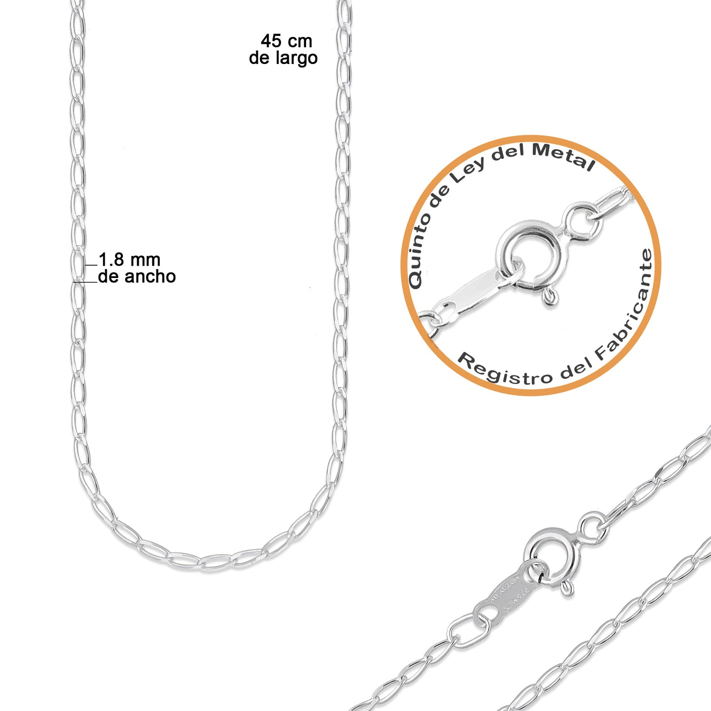 LPDP134 Cadena + Dije Medalla Virgen Rectangulo Micro en Plata .925 2594100249