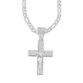 LPDP136 Cadena + Dije Crucifijo Struct Pavé 1.8 cm x 3.7 cm en Plata .925 2600999315