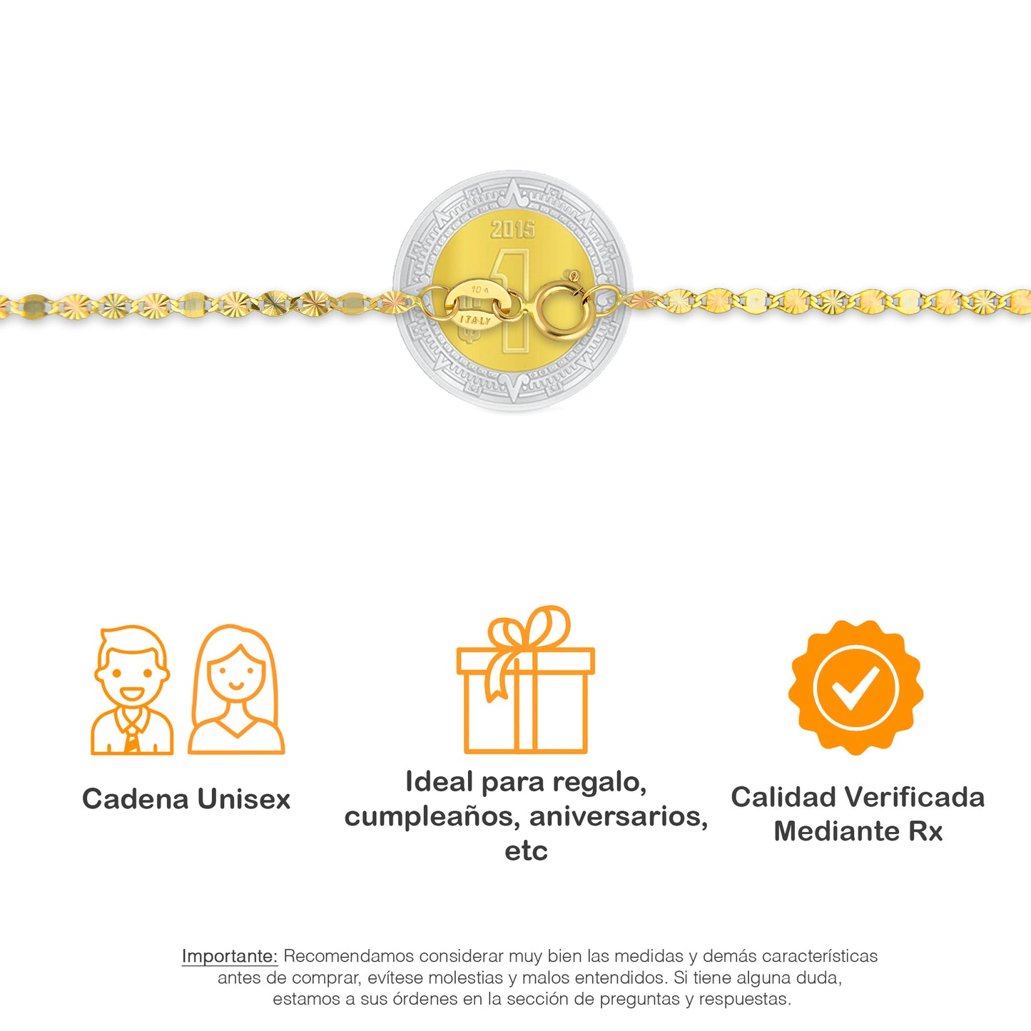 LPECU004-40 Cadena Oro Sólido 10K Florentino Mod Ancla Óvalo Diamantada 3x1 2 mm x 40 cm 4287536434