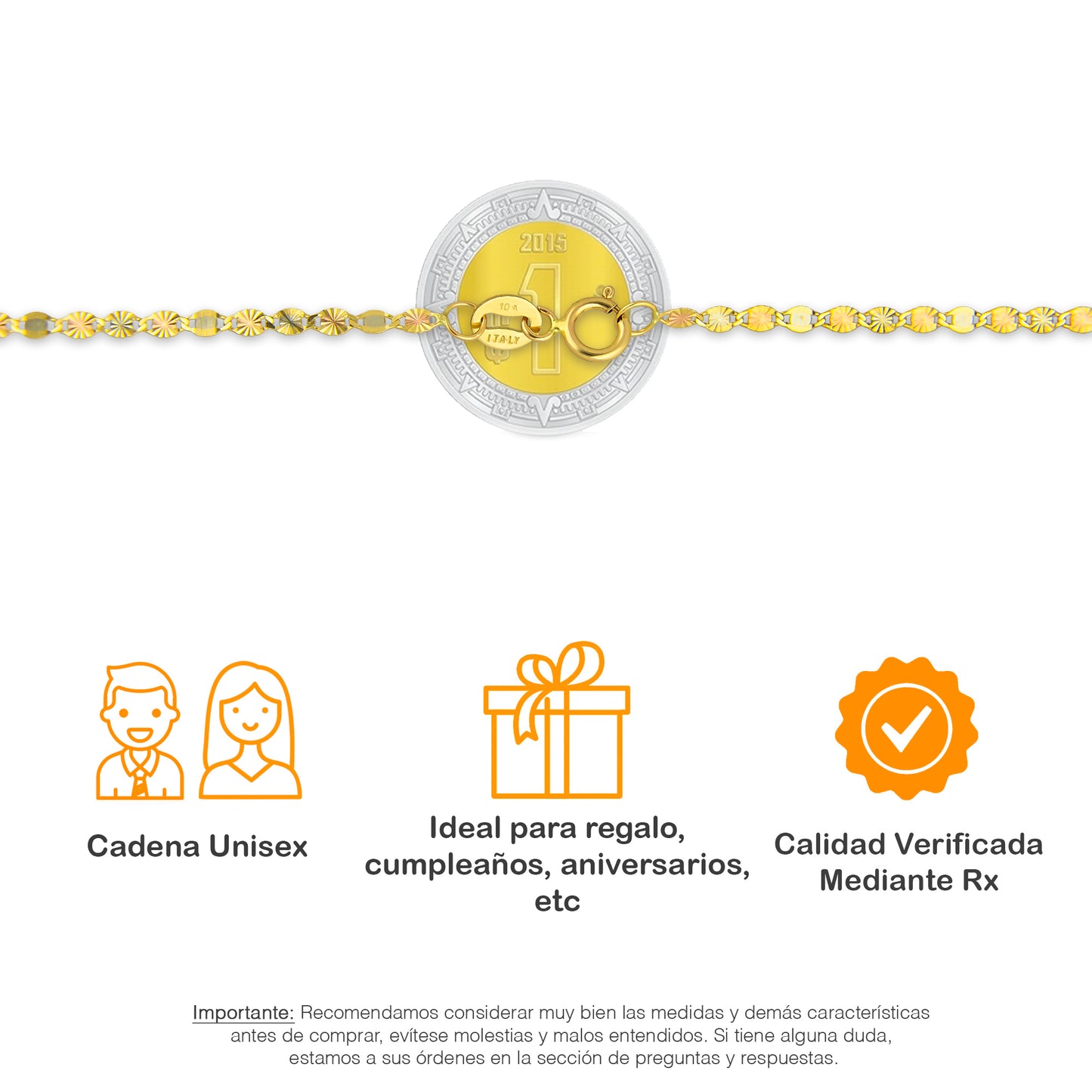 LPECU004-45 Cadena Oro Sólido 10K Florentino Mod Ancla Óvalo Diamantada 3x1 2 mm x 45 cm 4287938860