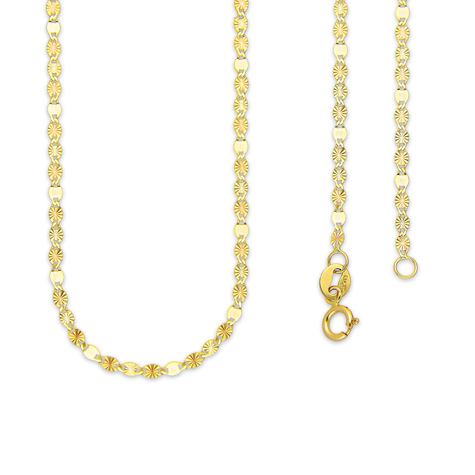 LPECU004-45 Cadena Oro Sólido 10K Florentino Mod Ancla Óvalo Diamantada 3x1 2 mm x 45 cm 4287938860