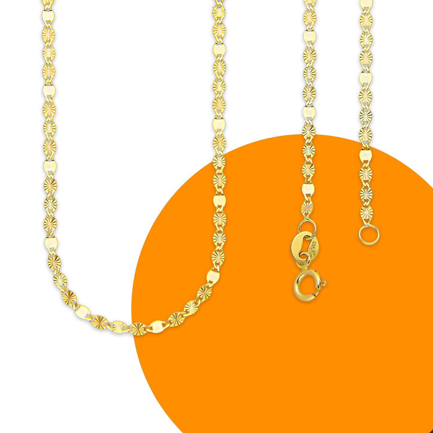 LPECU004-50 Cadena Oro Sólido 10K Florentino Mod Ancla Óvalo Diamantada 3x1 2 mm x 50 cm 4287238064