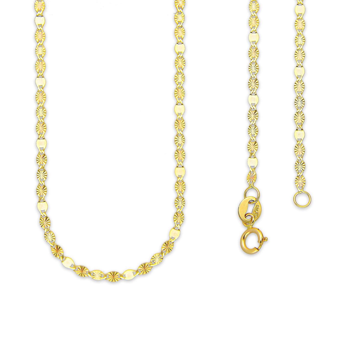 LPECU004-50 Cadena Oro Sólido 10K Florentino Mod Ancla Óvalo Diamantada 3x1 2 mm x 50 cm 4287238064