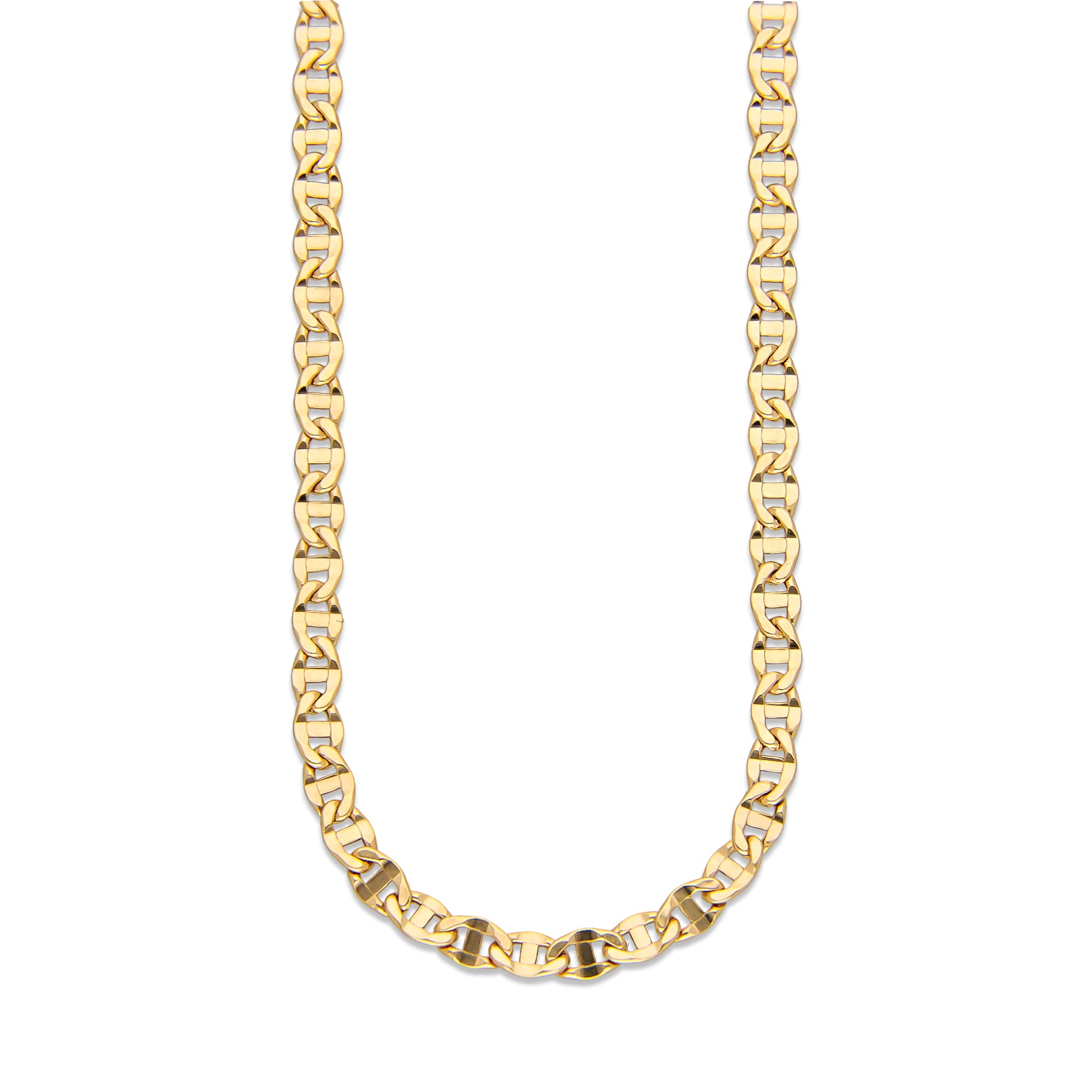 LPECU005-55 Cadena Oro Sólido 10K Mod Ancla Lisa 3 mm x 55 cm