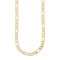 LPECU006-55 Cadena Oro Sólido 10K Mod Fígaro 3*1 Diamantada 3.5 mm x 55 cm
