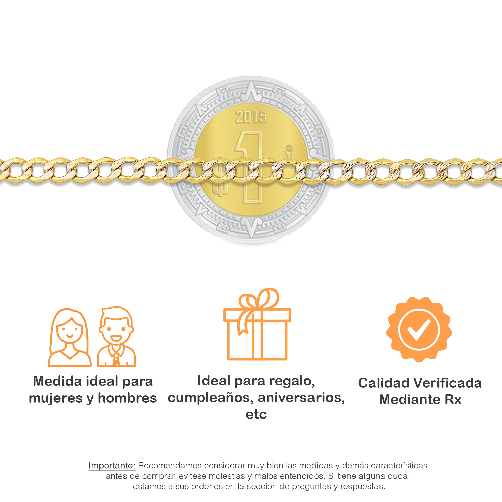 LPECU008-60 Cadena Oro Sólido 10K Mod Fígaro 1*0 Diamantada 3 mm x 60 cm
