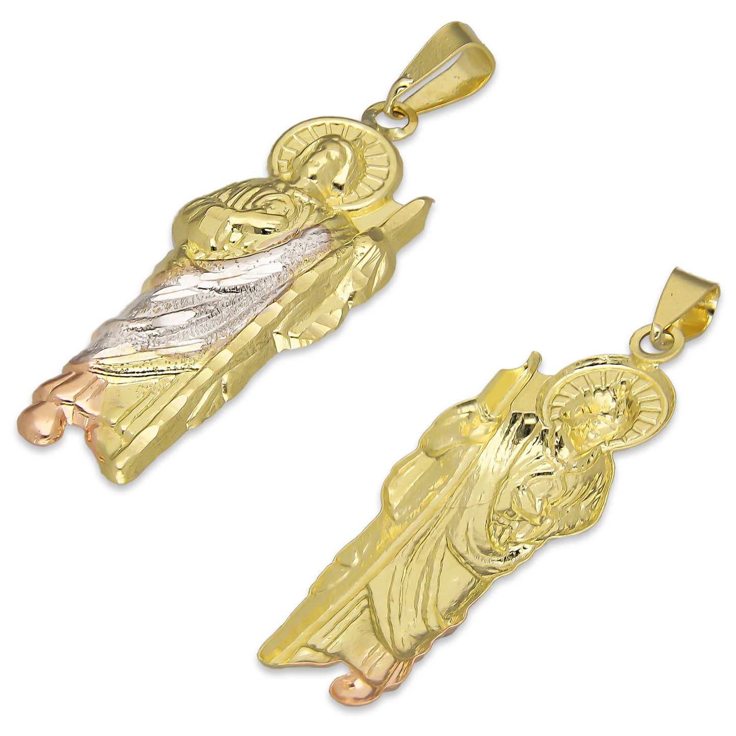 LPEDJ015 Dije Troquelado Oro Sólido 14K Florentino San Judas Tadeo 1.1 cm x 3.6 cm 4287874222