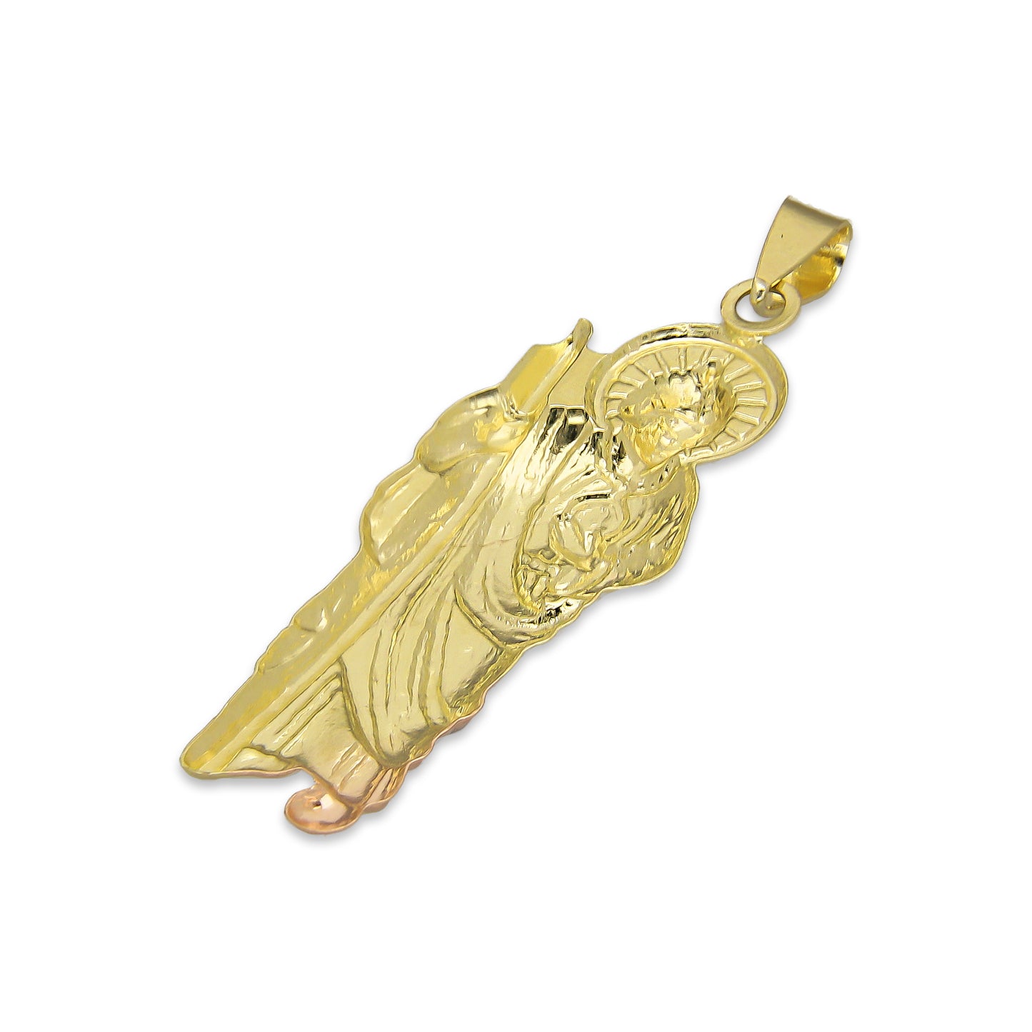 LPEDJ015 Dije Troquelado Oro Sólido 14K Florentino San Judas Tadeo 1.1 cm x 3.6 cm 4287874222