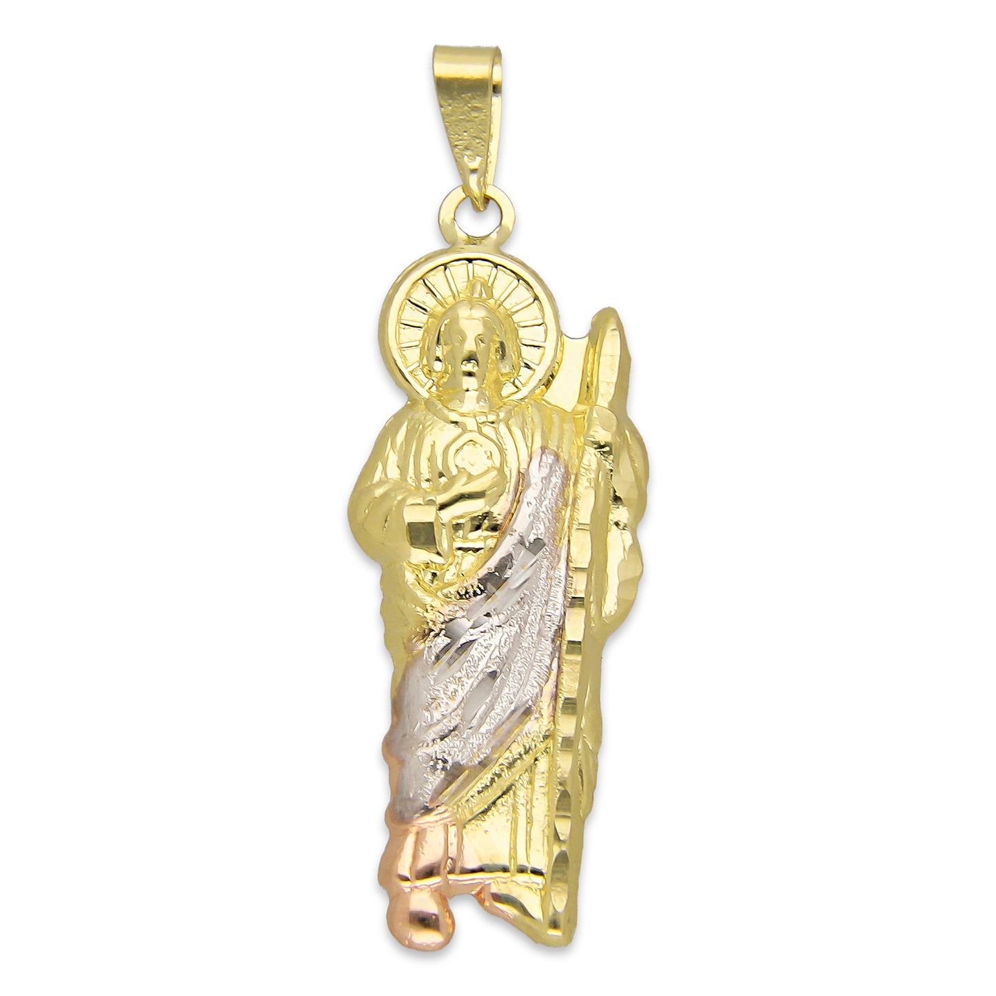 LPEDJ015 Dije Troquelado Oro Sólido 14K Florentino San Judas Tadeo 1.1 cm x 3.6 cm 4287874222