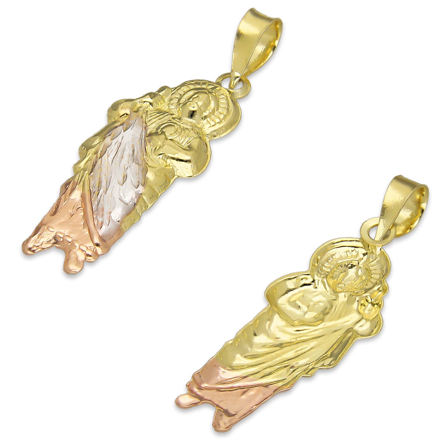 LPEDJ016 Dije Troquelado Oro Sólido 14K Florentino San Judas Tadeo 1 cm x 3.1 cm 4287938858