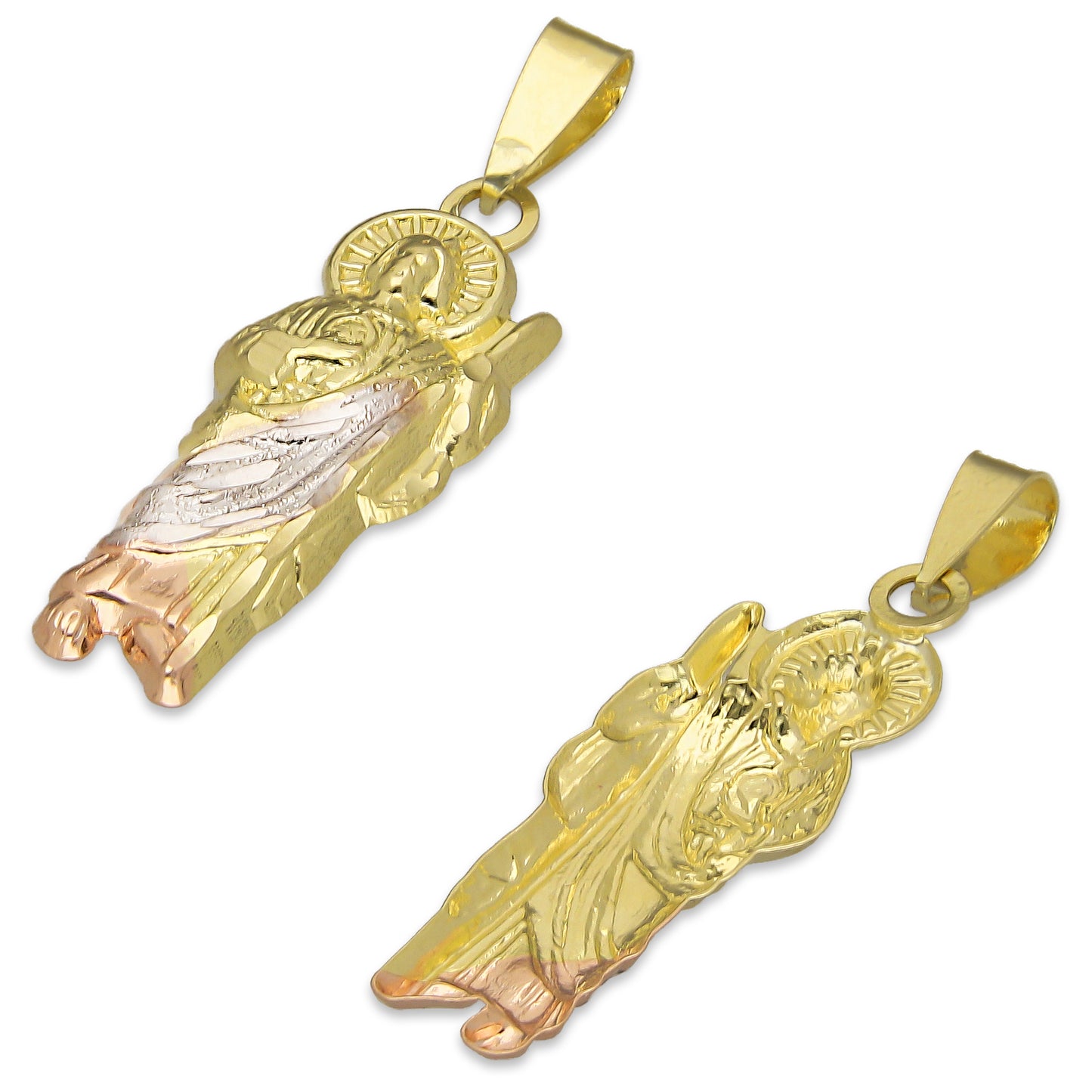 LPEDJ017 Dije Troquelado Oro Sólido 14K Florentino San Judas Tadeo 8 mm x 2.8 cm 4287874226