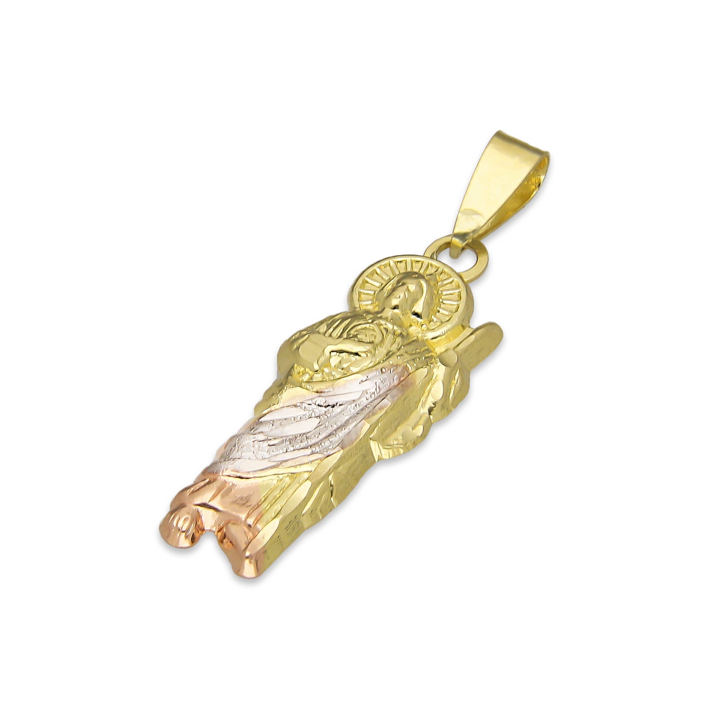 LPEDJ017 Dije Troquelado Oro Sólido 14K Florentino San Judas Tadeo 8 mm x 2.8 cm 4287874226