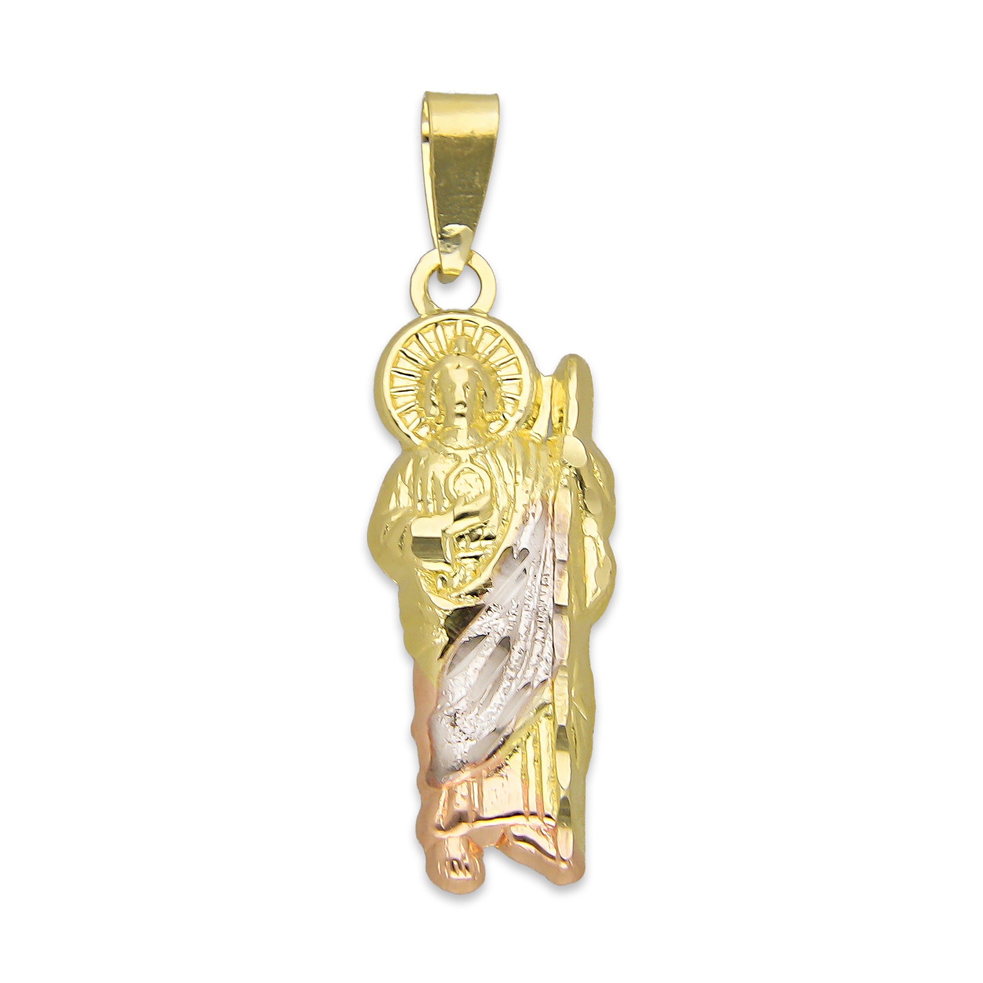 LPEDJ017 Dije Troquelado Oro Sólido 14K Florentino San Judas Tadeo 8 mm x 2.8 cm 4287874226