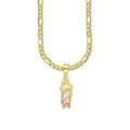 LPEDP018 Cadena Oro Sólido 10K + Dije Troquelado Oro Sólido 14K Florentino San Judas Tadeo 6 mm x 2.3 cm 4293711208