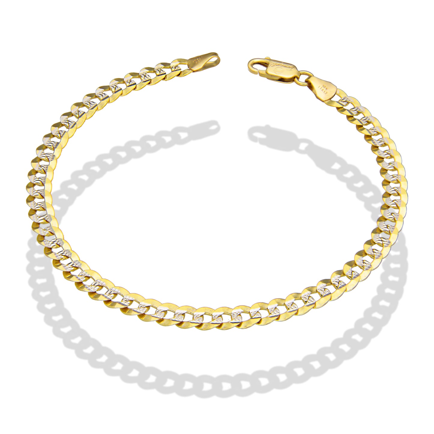 LPEPC004 Pulsera para Caballero Oro Sólido 10K Mod Cubana Americana Diamantada 5 mm x 21 cm 4287912300