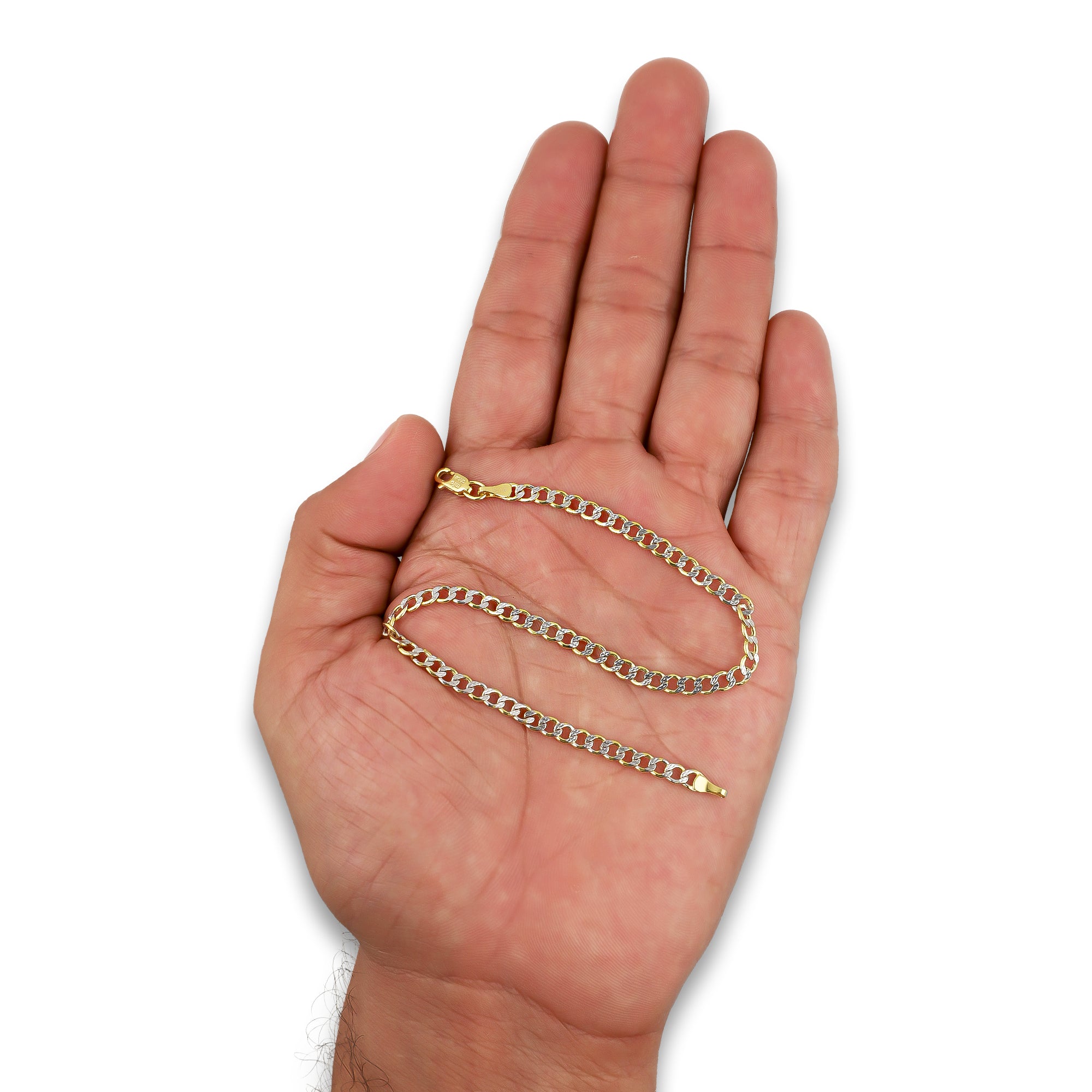 LPEPC006 Pulsera para Caballero Oro Sólido 10K Mod Fígaro 1x0 Diamantada Súper Ligera 3.5 mm x 21 cm 4287470846