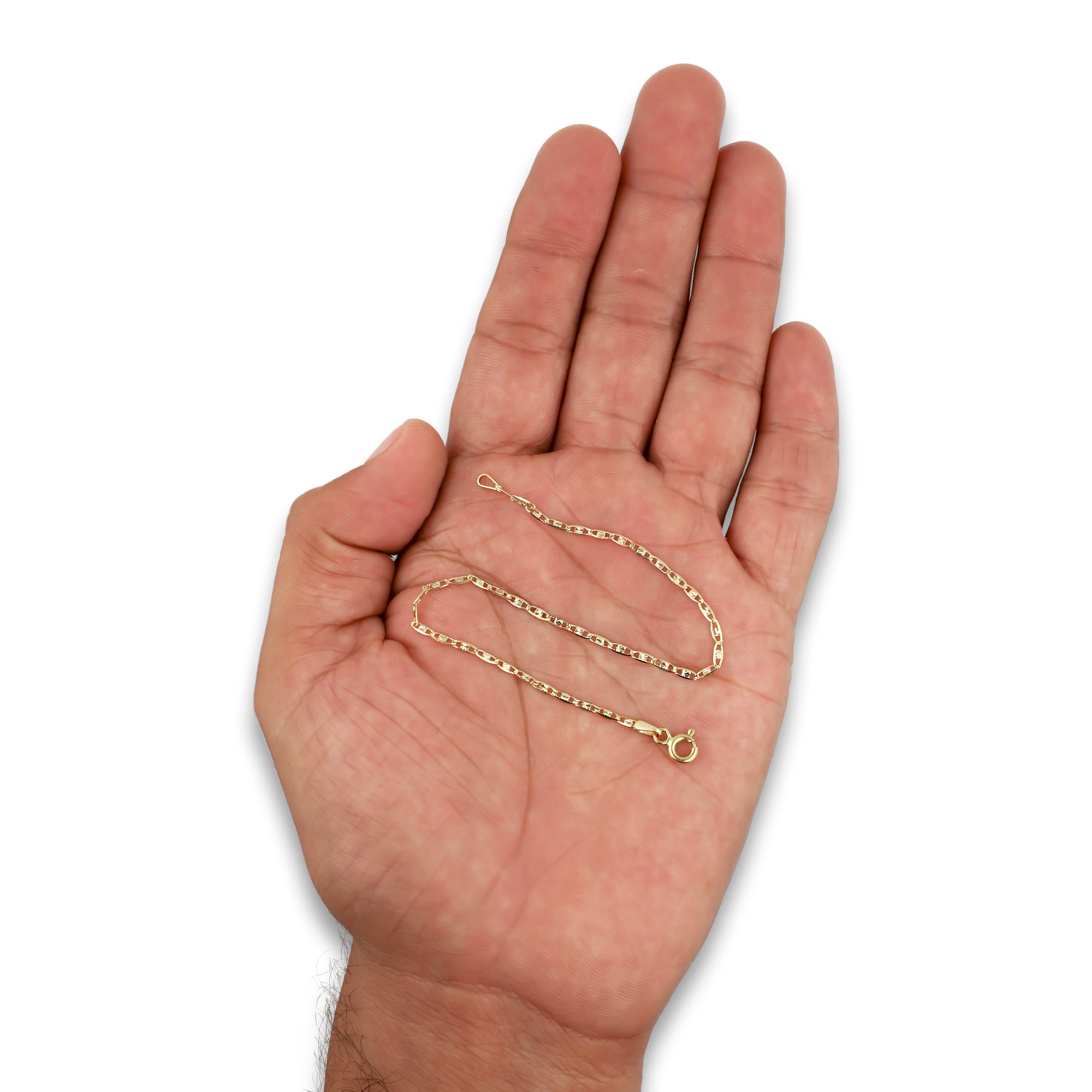 LPEPD001 Pulsera para Dama Oro Sólido 10K Mod Ancla Diamantada Florentino 1.5 mm x 18 cm 2531143989