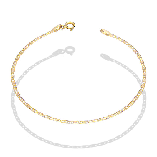 LPEPD001 Pulsera para Dama Oro Sólido 10K Mod Ancla Diamantada Florentino 1.5 mm x 18 cm 2531143989