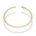 LPEPD004 Pulsera para Dama Oro Sólido 10K Mod Cubana Americana Diamantada 3 mm x 18 cm 4287925140