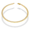LPEPD008 Pulsera para Dama Oro Sólido 10K Mod Fígaro 1x0 Diamantada Súper Ligera 3.5 mm x 18 cm 4287289192
