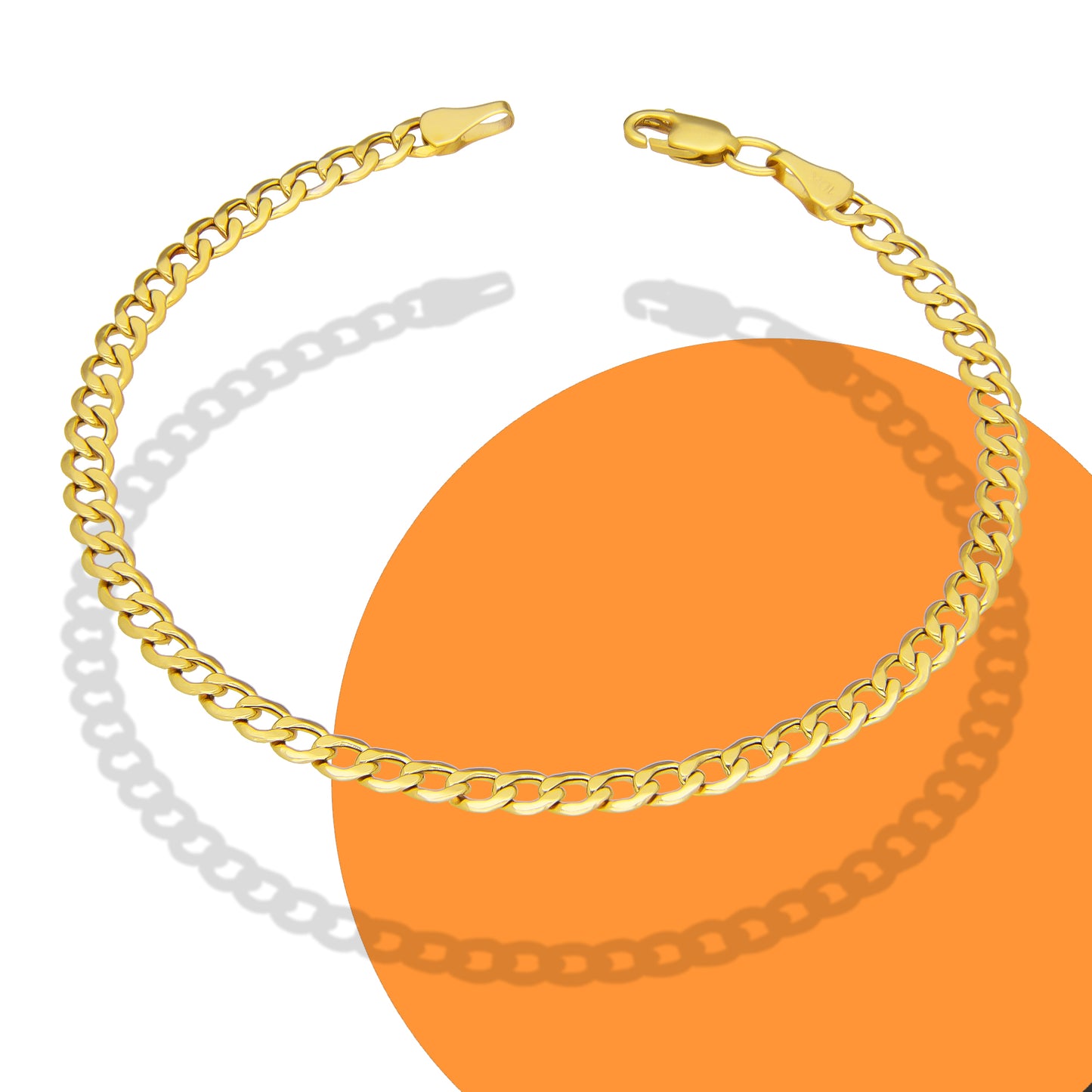 LPEPD009 Pulsera para Dama Oro Sólido 10K Mod Fígaro 1x0 Lisa Súper Ligera 3.5 mm x 18 cm 4287237296