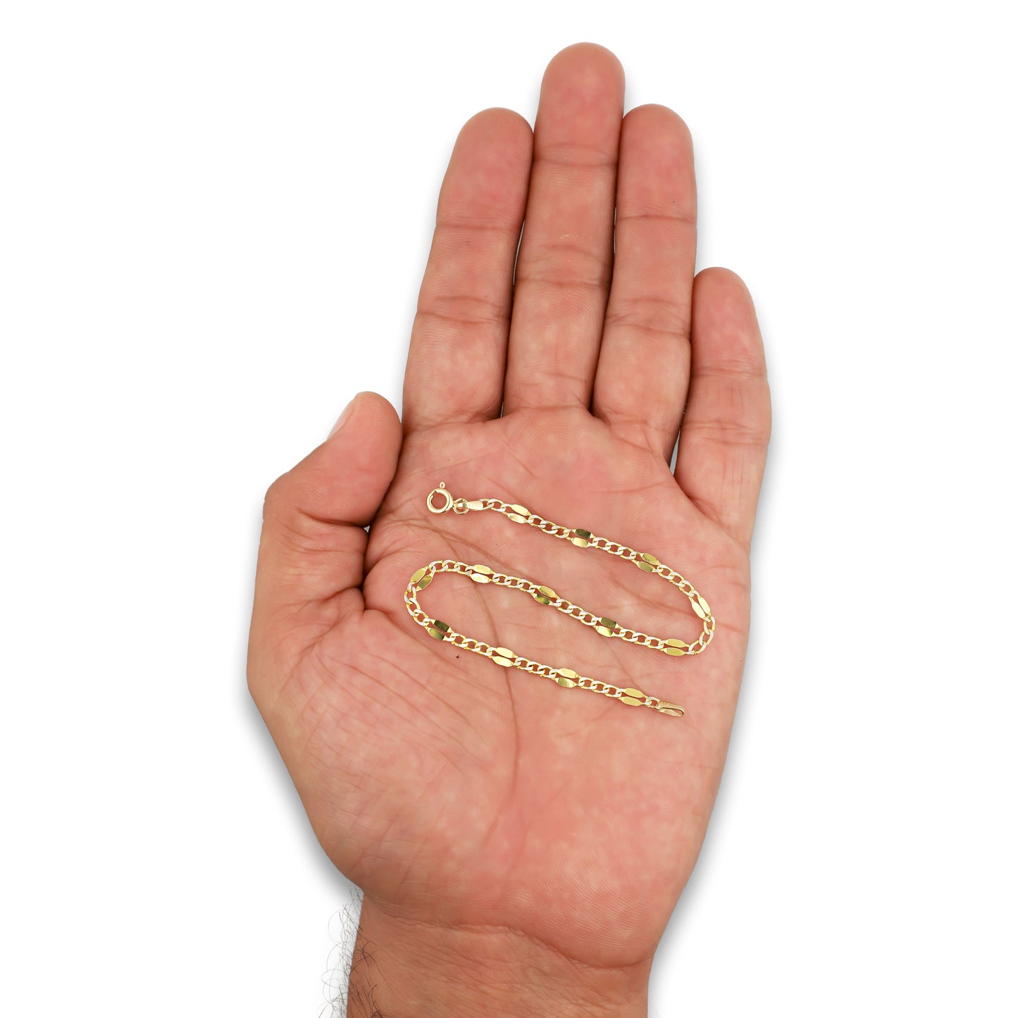 LPEPD010 Pulsera para Dama Oro Sólido 10K Mod Ancla Lisa Forjada 3*1 Súper Ligera 3 mm x 18 cm 4287263132