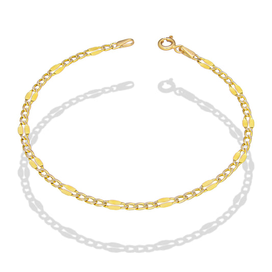 LPEPD010 Pulsera para Dama Oro Sólido 10K Mod Ancla Lisa Forjada 3*1 Súper Ligera 3 mm x 18 cm 4287263132