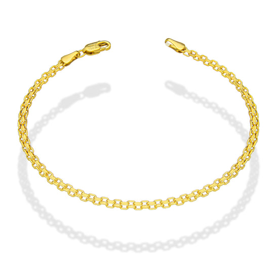 LPEPD014 Pulsera para Dama Oro Sólido 10K Mod Bizmark Súper Ligera 3 mm x 18 cm 2531143981