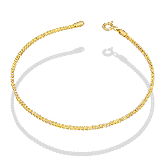 LPEPD015 Pulsera para Dama Oro Sólido 10K Mod Espiga Cuadrada Súper Ligera 1.5 mm x 18 cm 2531192837