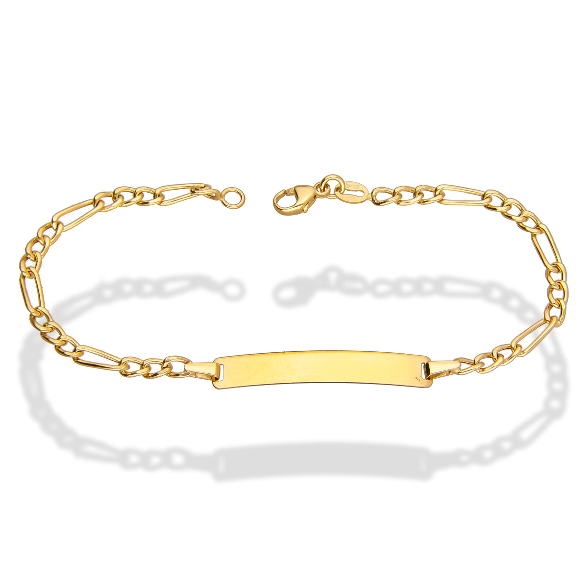 LPEPN002 Pulsera Esclava Oro Sólido 10K Mod Fígaro 3*1 Diam 3 mm x 16 cm