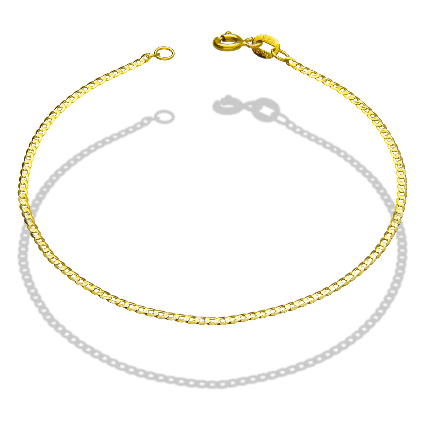 LPPAUD001 Pulsera Cubana Diamantada Oro 10 K 1.8 mm x 18 cm 3351854160