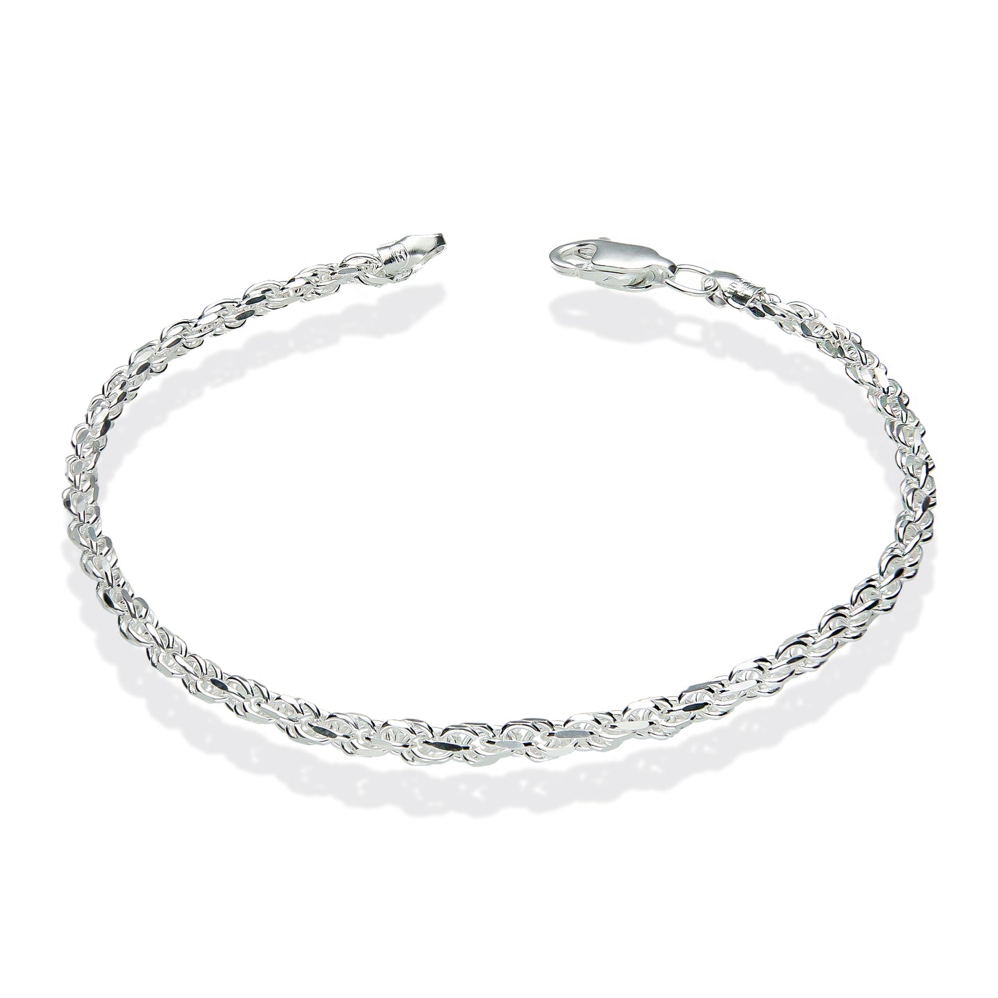 LPPC042 Pulsera Torsal Diamantada 3mm x 20cm en Plata .925 Taxco Gro 1494091616