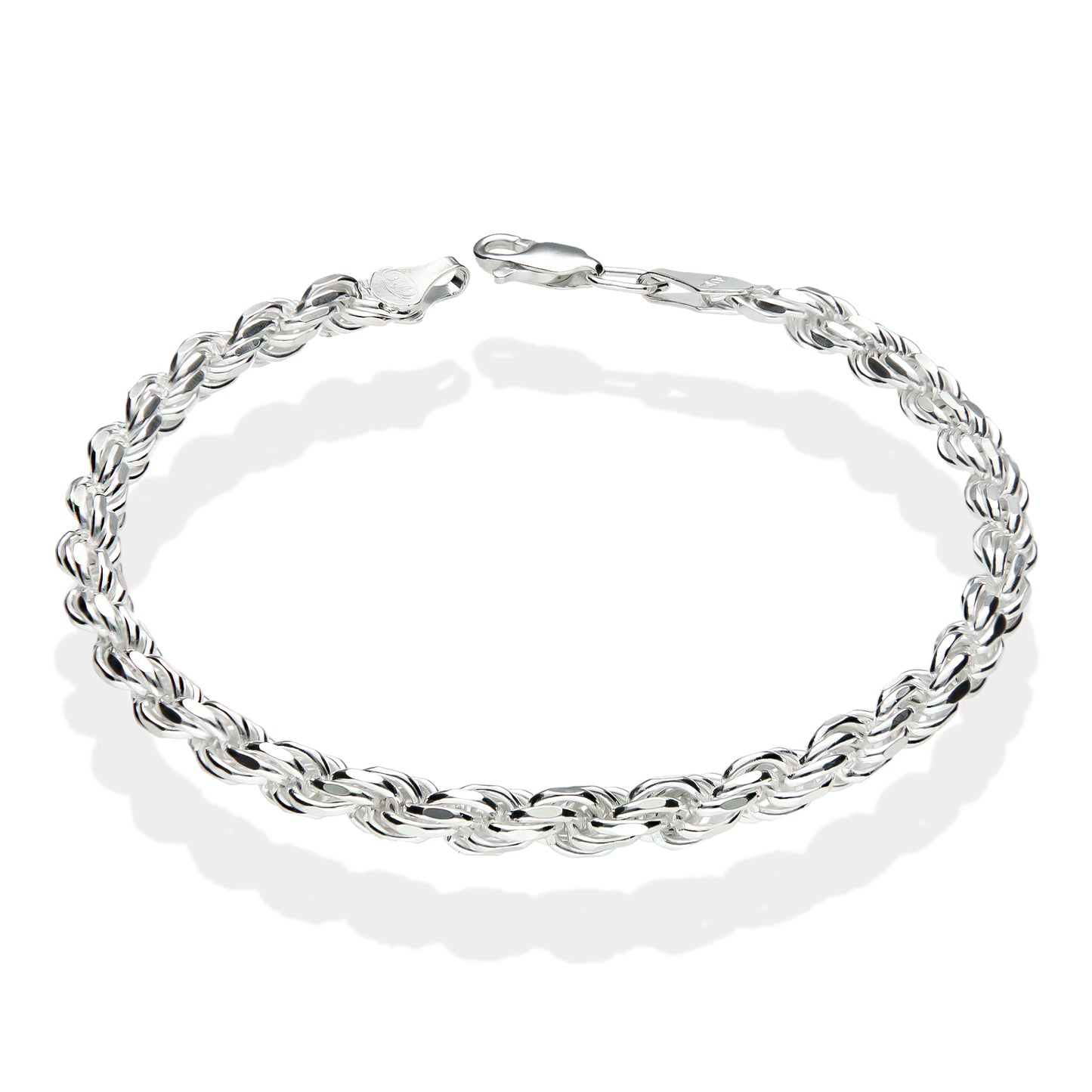 LPPC044 Pulsera Torsal Diamantada 4.7 mm x 20 cm en Plata .925 Taxco Gro 1497491198